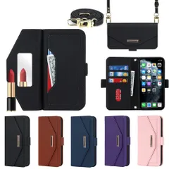 【在庫セール】11pro 手帳型 iPhone11pro iPhone 手帳 iphone 11pro 縄掛けカバー case チェック柄 鏡 ケース ミラー付き 長ストラップ付き 肩掛け Pro 革レザー 柔らかいTPU 多機能 11 財布型 カード収納 小
