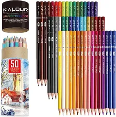 色鉛筆 50色セット 油性色鉛筆 プロ専用ソフト芯色鉛筆セット 子供から大人、ア