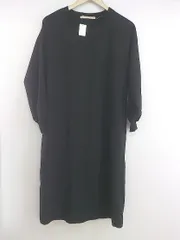 ◇ MELROSE claire メルローズクレール ストレッチ 長袖 膝下丈 ワンピース ブラック レディース P  【中古】 【1209080005786】