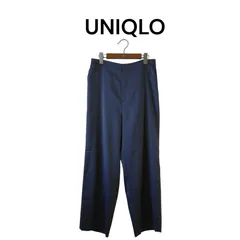 【美品】 UNIQLO ユニクロ サテンリラックスストレートパンツ XL ブルー