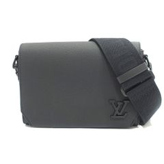 【栄】ルイヴィトン テイクオフ・メッセンジャーPM アエログラム M24769 カウハイド ショルダーバッグ ノワール BK金具 男性 保存袋