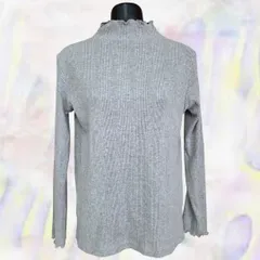 studio CLIP　スタディオクリップ　カットソー　グレー　レディース　ハイネック　リブ　長袖　シンプル　伸縮性あり