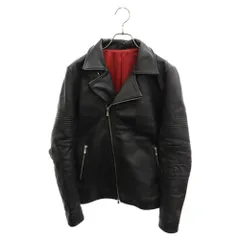 NO ID. (ノーアイディ) COW Leather Jacket カウネイキッド ダブルライダース レザー ジャケット ブラックのサムネイル