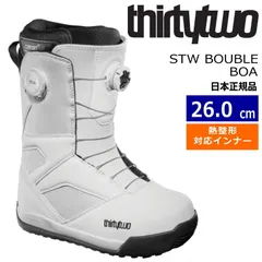 【即納】 24-25 THIRTYTWO STW DOUBLE BOA カラー:WHITE BLACK 26cm サーティーツー エスティーダブリュー メンズ スノーボードブーツ 日本正規品のサムネイル