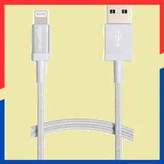【在庫処分】Pro/13/13 14/14 Pro/12/SE(第2世代)/iPad iPhone MFi認証 Apple 各種対応(シルバー iPhone充電 ナイロン -ライトニングケーブル 1.8m) USB-A ベーシック