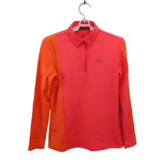 【美品】adidas(アディダス) 長袖ポロシャツ ピンク レディース M ゴルフウェア 2510-0138 中古