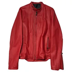 5351pour les hommes(ゴーサンゴーイチプールオム) single rider jacket シングル ライダース ジャケット 0240092025 L レッド レザー ダブルジップのサムネイル