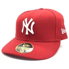 90's New Era ニューエラ MLB ニューヨーク・ヤンキース 59FIFTY ベースボールキャップ レッド ウール USA製 赤白刺繡 Size 7 1/8 (56.8cm)