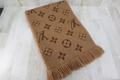 LOUIS VUITTON ルイヴィトン エシャルプ ロゴマニア マフラー モノグラム キャメル ウール94％ シルク6％