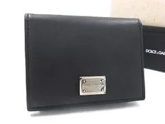 ■新品同様■ DOLCE＆GABBANA ドルチェ&ガッバーナ レザー カードケース カード入れ 名刺入れ メンズ ブラック系 FE3143