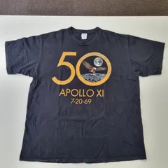 【日本未発売】ヴィンテージ 古着 半袖 アポロ11号 50周年 アポロ11号Tシャツ 月面着陸 50周年 記念Tシャツ ホンジュラス製 フェード 大きい サイズ 2XL BLACK ブラック