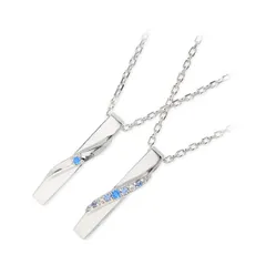 【ディズニー】シルバーペアネックレス THE KISS ペア カップル お揃い 誕生日 プレゼント クリスマスプレゼント