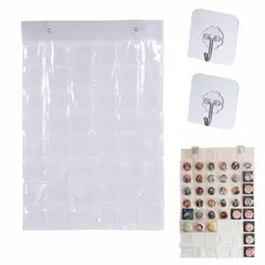 新品 サムコス 壁掛式 缶バッジ収納ファイル ウォールポケット 1セット 透明 48ポケット 大容量 省スペース 鑑賞 コレクション 缶バッジの保護 傷防止 梱包 収納 痛バッグ アニメグッズ CP 写真 約32mm/44mm/57mm/65mm/75mm対応