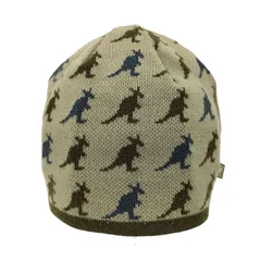 カンゴール KANGOL 90S 総柄キャラクターロゴプリント ウール混 ビーニー ニット帽 メンズ  MEDIUMのサムネイル