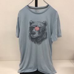 M　OLD　NAVY　オールドネイビー　熊　動物　サングラス　アニマル　薄青　Tシャツ　輸入　古着