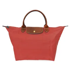 新品 ロンシャン LONGCHAMP ハンドバッグ ル プリアージュ グリーン トップハンドルバッグ Mサイズ トマト