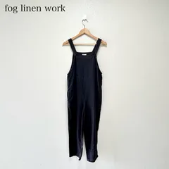 北欧、暮らしの道具店 リネンサロペット ブラック サイズ1 当店別注】fog linen work / リネンサロペット（サイズ1