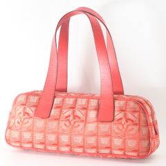 CHANEL　シャネル　ニュートラベルライン　ハンドバッグ　ショルダーバッグ　レッド　ナイロン　レザー　シルバー金具　レディース　メンズ