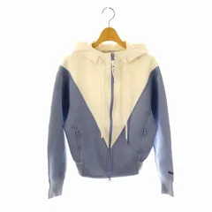 アディダス バイ ステラマッカートニー adidas by Stella McCartney ダンボールパーカー ジップアップ 切替 XS ライトブルー ホワイト /DF ■OS