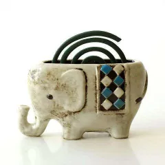 蚊取り線香ホルダー おしゃれ 陶器 蚊取り線香入れ 蚊遣り 蚊やり 蚊遣り器 蚊遣器 蚊取線香 立て レトロ 陶器の蚊遣り ゾウさん