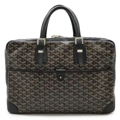 GOYARD ゴヤール アンバサードMM ビジネスバッグ ブリーフケース 書類カバン ハンドバッグ ヘリンボーン柄 PVC レザー ブラック ショルダー欠品のサムネイル