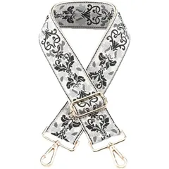 【在庫処分】SHOLDER STRAP BAG 刺繍 柄 肩紐 交換用 付け替え エレガント 単品 ワイド 太め 幅広 肩掛け ベルト ショルダー バッグ ショルダーストラップ エスティメイション] [Estimation