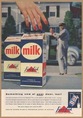 牛乳パック レトロミニポスター B5サイズ 複製広告 ◆ Pure Pak ピュアパック USAD5-506
