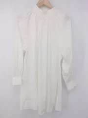 ◇ Apuweiser-riche シンプル 無地 スタンドカラー 長袖 膝丈 ワンピース サイズ2 ホワイト系 レディース P 1307250009623