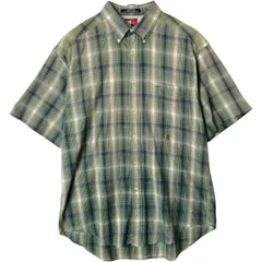 古着 90年代~ トミーヒルフィガー TOMMY HILFIGER 半袖 ボタンダウン チェックシャツ スペイン製 メンズL相当 ヴィンテージ/eaa579433