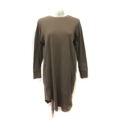 メイソングレイ MAYSON GREY ワンピース ひざ丈 ワッフル地 長袖 1 茶 ブラウン /YIのサムネイル