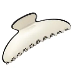 【アイボリー×ワンサイズ】[Cream dot. クリームドット公式] ヘアアクセサリー レディース バンスクリップ ヘアクリップ バイカラー パイピング 大きめ ボリューム 挟むだけ 簡単 しっかり留まる まとめ髪 大人