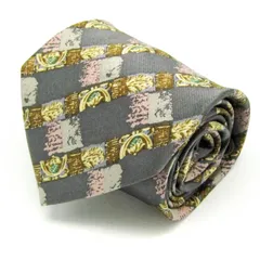 ランセル ブランド ネクタイ シルク 総柄 メンズ グレー LANCEL 【中古】