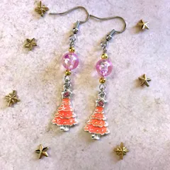 ハンドメイドピアス184 クリスマス　ツリー　サンタコス