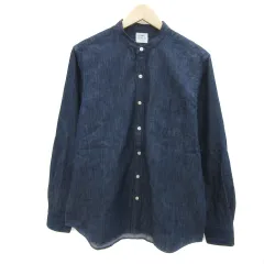 コーエン coen デニムシャツ カジュアルシャツ 長袖 バンドカラー M インディゴ /YS40
