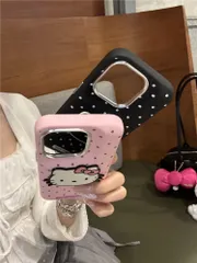 hellokitty iPhone16ケース iphoneケース ハローキティ ピンク スマホケース ブラック iphone15proケース iphone14ケース iPhone13ケース iPhone12ケース iphone16-13 xzjhwwk#