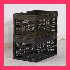 【スタッフおすすめ！】不二貿易(Fujiboeki) 折りたたみ コンテナ かご 幅38*奥行25.5*高さ20* ブラック 取っ手付き 持ち運び簡単 内容量15L Mサイズ 86446