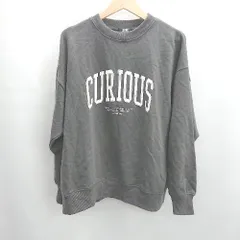 ◇ ⊇ RyuRyu リュリュ プリント 長袖 トレーナー サイズL ダークグレー レディース E  【1502060042079】