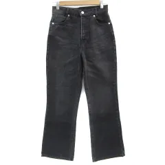 ティップトップ TipTop デニムパンツ ジーンズ セミフレアパンツ ロング丈 M ブラック 黒 /YM11