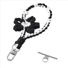 エレコム スマホストラップ フラワーモチーフ ハンドストラップ 手首 落下防止 軽量 ストラップホルダーシート付き iPhone/Android対応 携帯ストラップ ブラック P-STHKNFBK 【５営業日以内発送】 【定形外郵便にて発送】