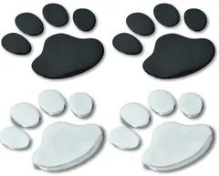 肉球 3Dステッカー カーステッカー シルバー 2枚セット 立体 車ステッカー シール バイクステッカー 猫ステッカー ３D ステッカー 猫 犬 車 バイク エンブレム 3D ドレスアップ キズ かっこいい おしゃれ かわいい 誕生日 記念日 select