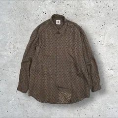 80s 90s ヴィンテージ LANVIN PARIS レトロ ジャガード 総柄 長袖 シャツ 50