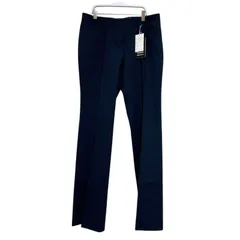 【タグ付き美品】KANSAI FORL Collection カンサイフォールコレクション 毛100 スラックス スーツパンツ ストライプ ネイビー レディース サイズ15AR