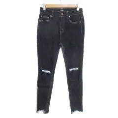 ジーナシス JEANASIS デニムパンツ ジーンズ スキニーパンツ アンクル丈 ダメージ加工 カットオフ ストレッチ素材 M インディゴブルー 紺 ネイビー /FF21
