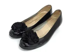 Salvatore Ferragamo フェラガモ レザー パンプス サイズ4 1/2(約21.5cm) 靴 シューズ レディース ブラック系 DJ7695