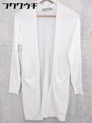 ◇ A day in the life UNITED ARROWS コットン ニット セーター 長袖 ロングカーディガン ホワイト レディース 【中古】 【1002802270529】
