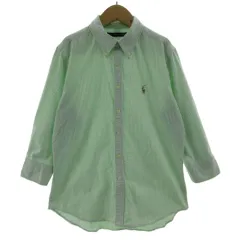 ラルフローレン RALPH LAUREN シャツ オックスフォード ボタンダウン ポニー刺繍 長袖 コットン ストライプ グリーン系 緑系 ホワイト 白 13