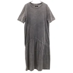 ZARA ザラ 半袖 ロングワンピース L グレー レディース 古着