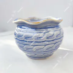 【セール】韓国 ブルー セーター 窯変 四角 立体 フラワー 可愛い 植木鉢 おしゃれ 陶器鉢 多肉 植物 鉢植え　激安 レア インテリア プレゼント 海外 盆栽 花瓶 おすすめ プランター 人気 デザイン 観葉植物