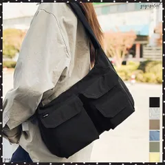 ショルダーバッグ 肩掛けナイロン鞄 軽量 ワンショルダートートバッグ ポケット付き レディース かばん ベーシック 通学通勤カバン カジュアル 多収納手提げ鞄 黒 トラベルバッグ無地 軽いバッグお洒落鞄 ユニセックス韓国風