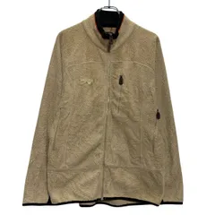 FILA フリースジャケット L ベージュ フィラ ジップアップ ワンポイント ロゴ アウトドア 古着卸 アメリカ仕入 a611-8095